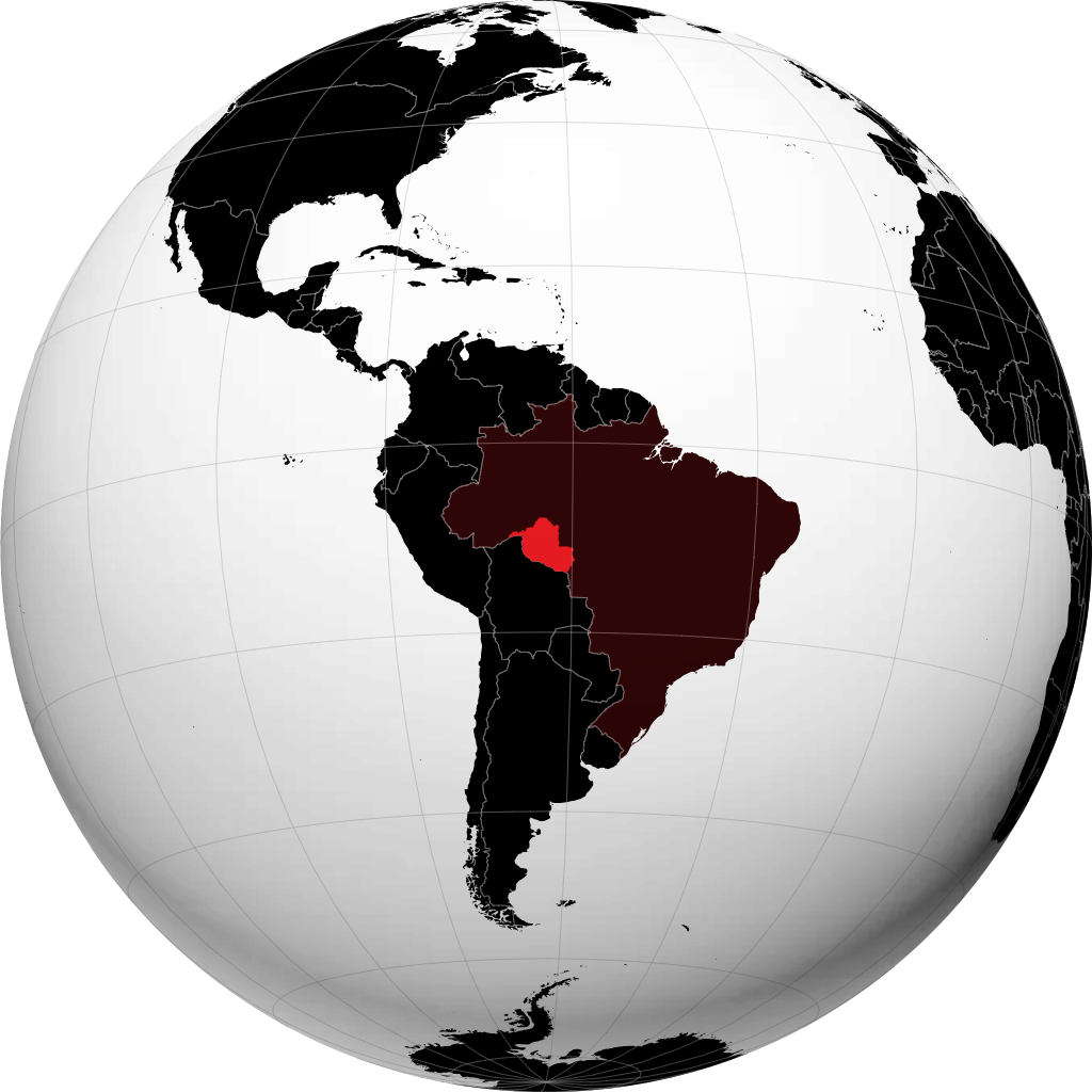 Bundesstaat Rondônia auf dem Globus
