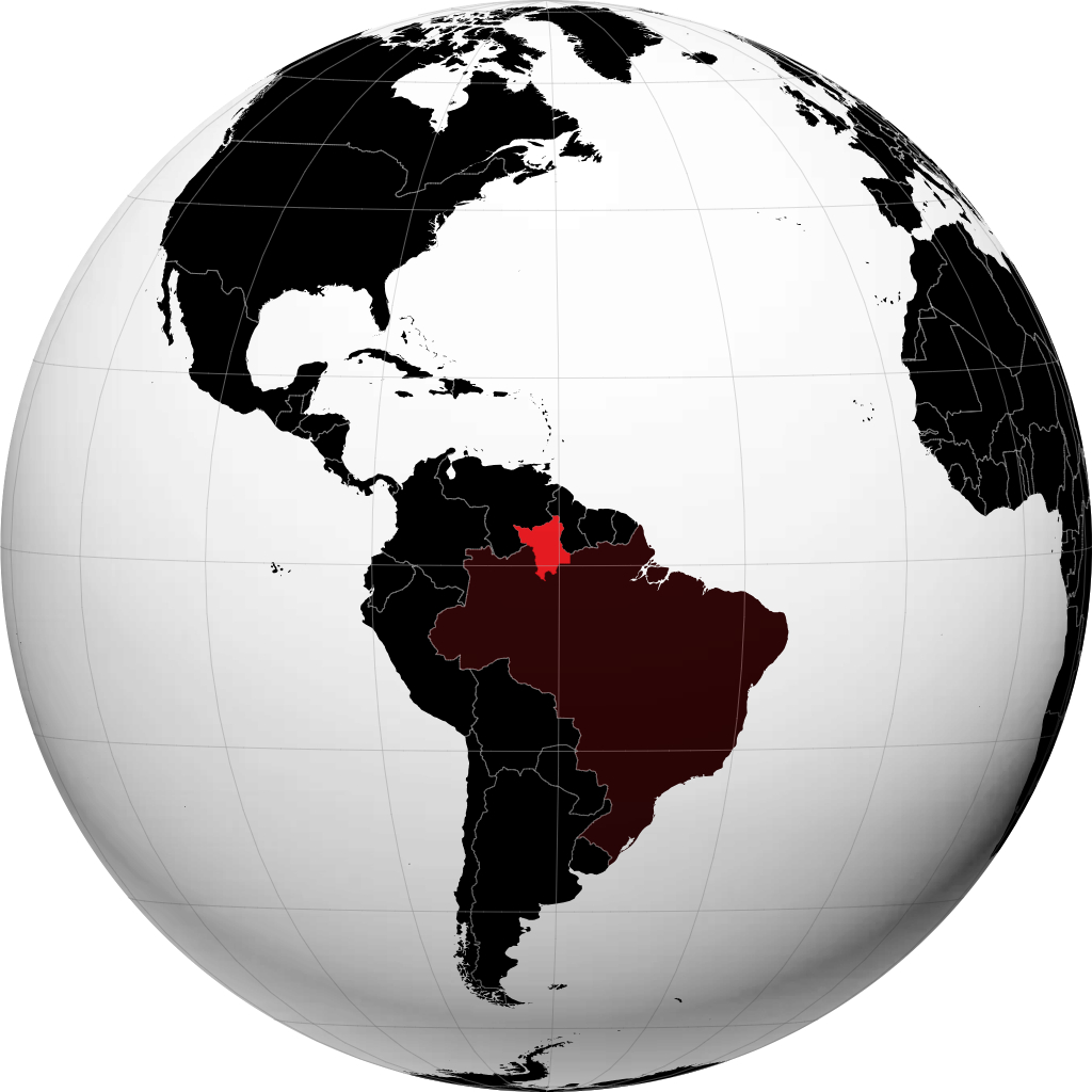 Bundesstaat Roraima auf dem Globus