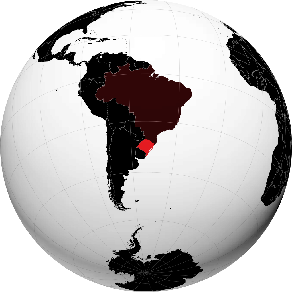 Bundesstaat Rio Grande do Sul auf dem Globus