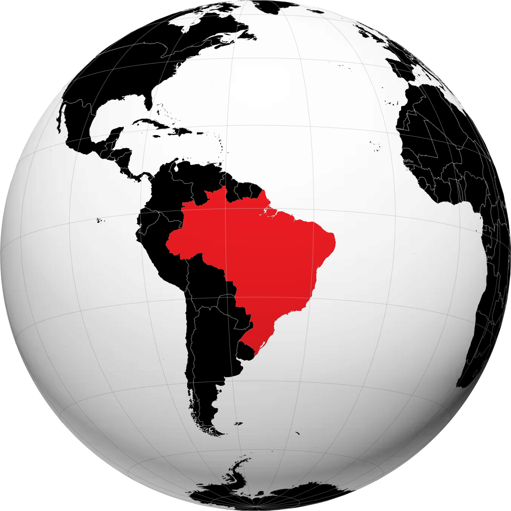 Brasilien auf dem Globus