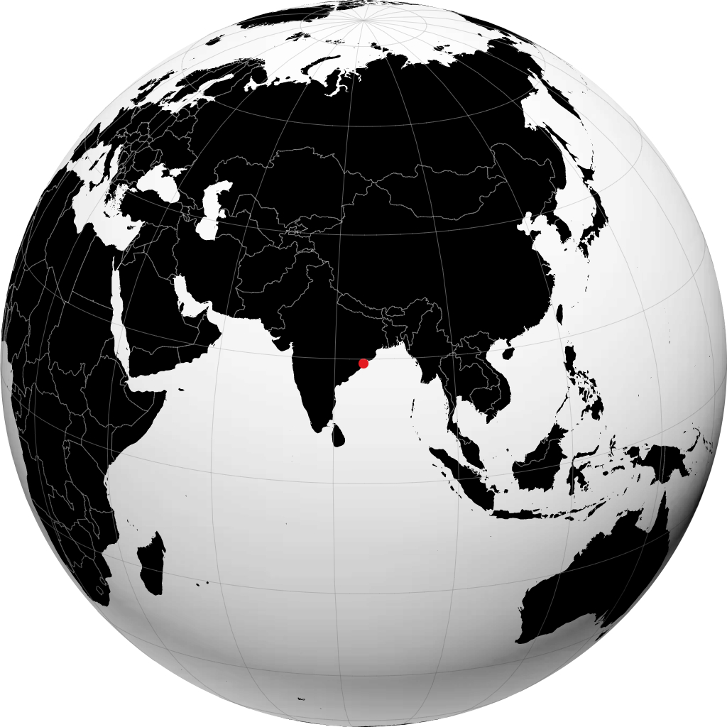 Brahmapur auf dem Globus