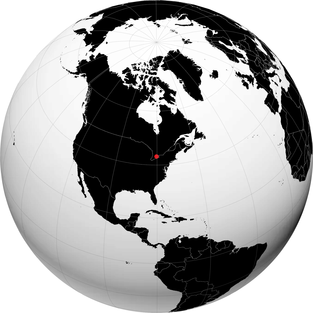 Brantford auf dem Globus