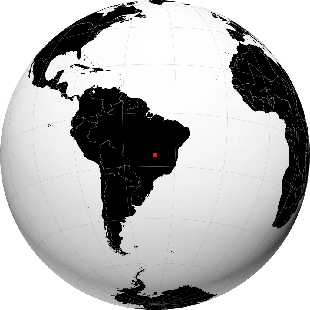 Brasília auf dem Globus