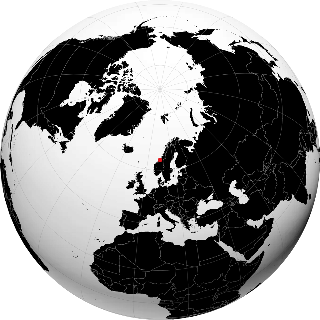 Brekstad auf dem Globus
