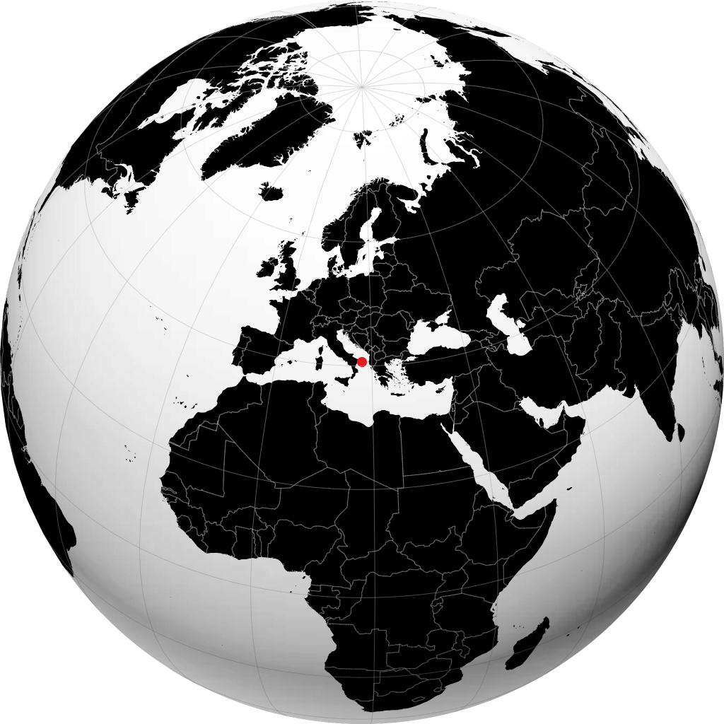 Brindisi auf dem Globus