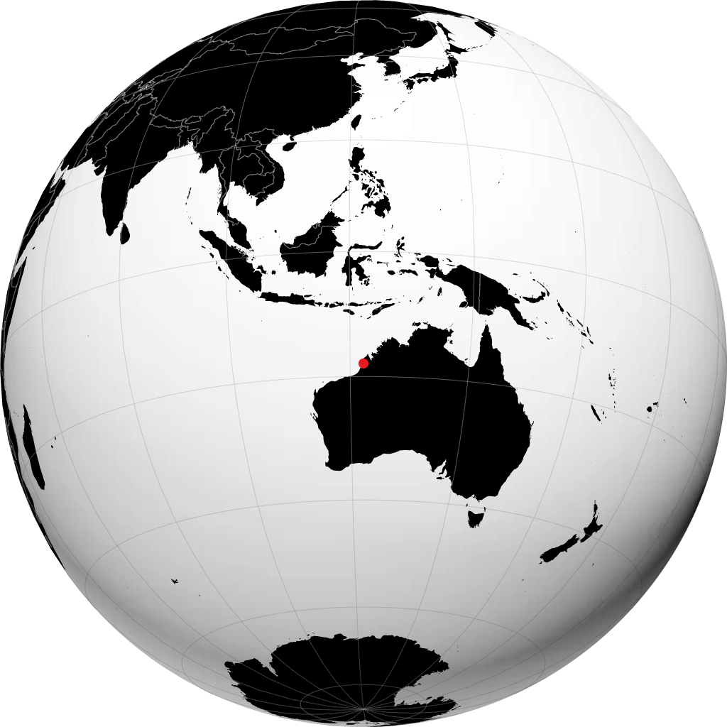 Broome auf dem Globus