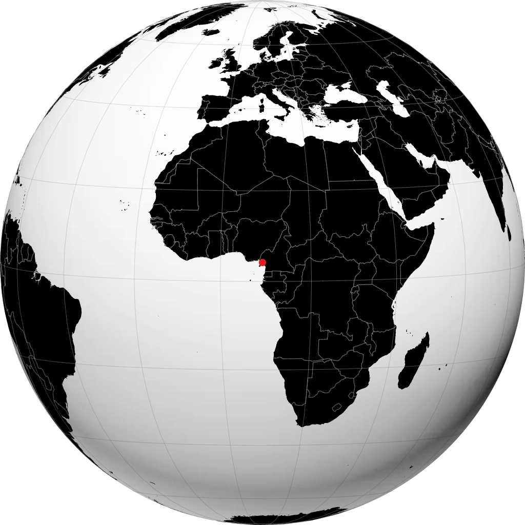 Buea auf dem Globus