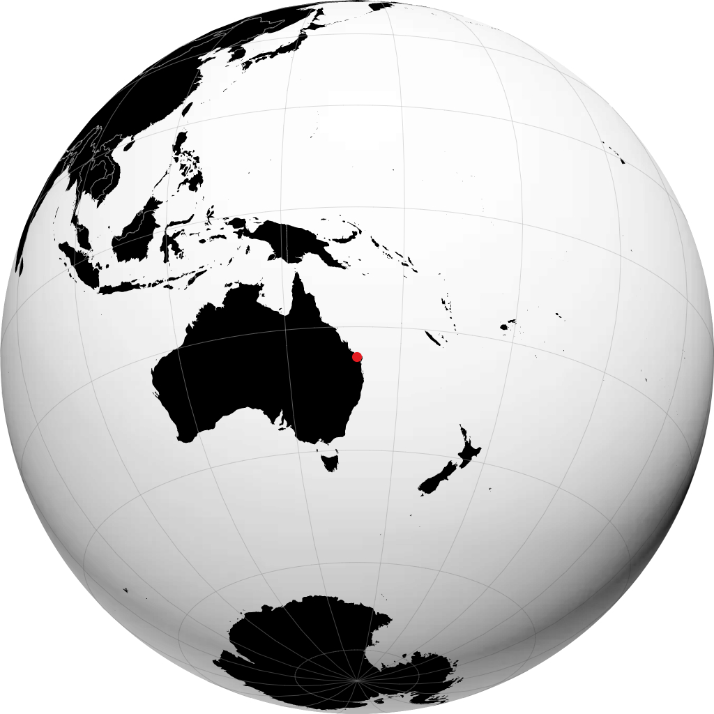 Bundaberg auf dem Globus