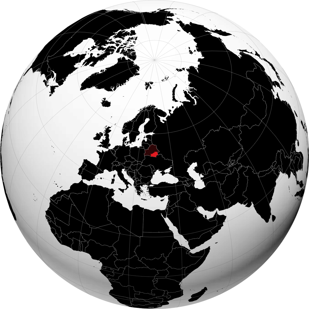 Region Gomel auf dem Globus
