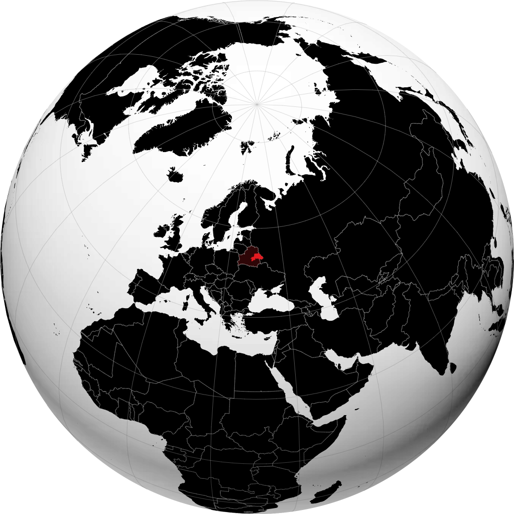 Gebiet Mogilev auf dem Globus