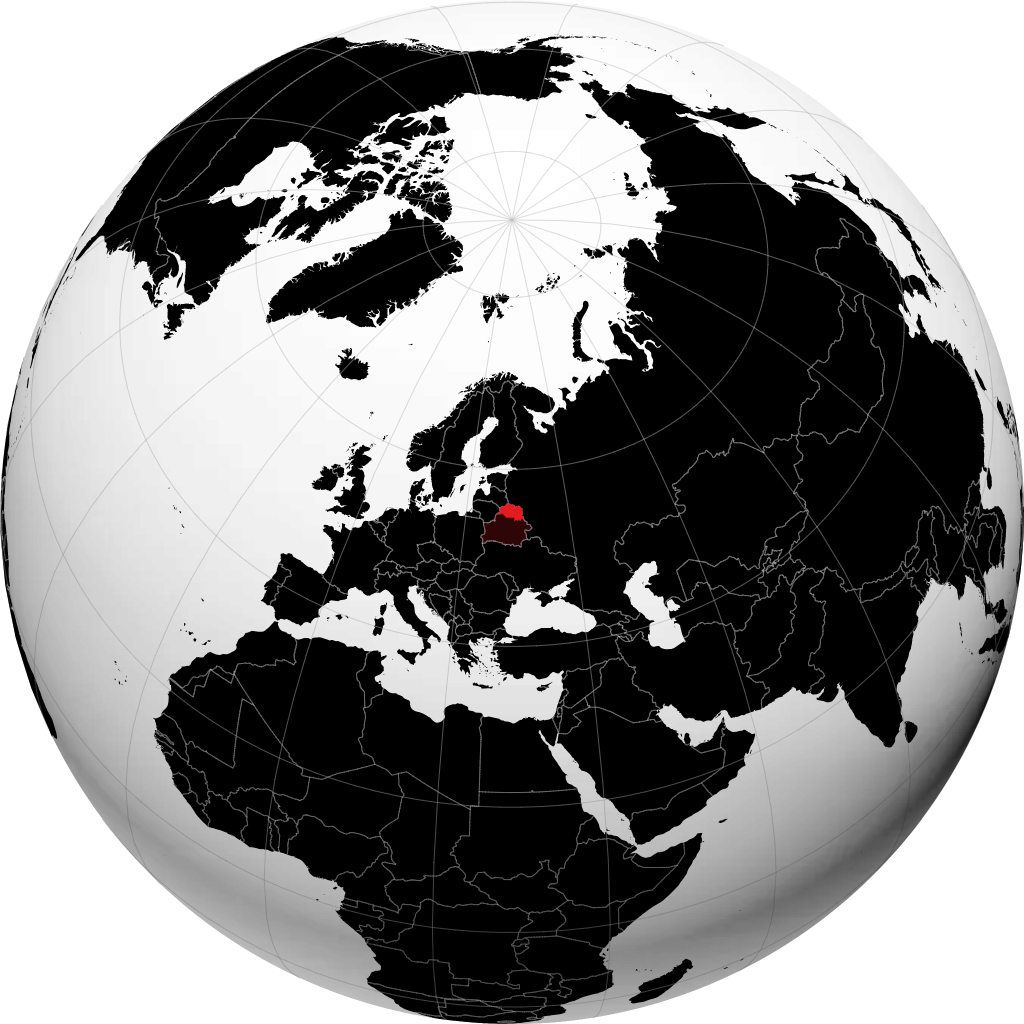 Region Witebsk auf dem Globus