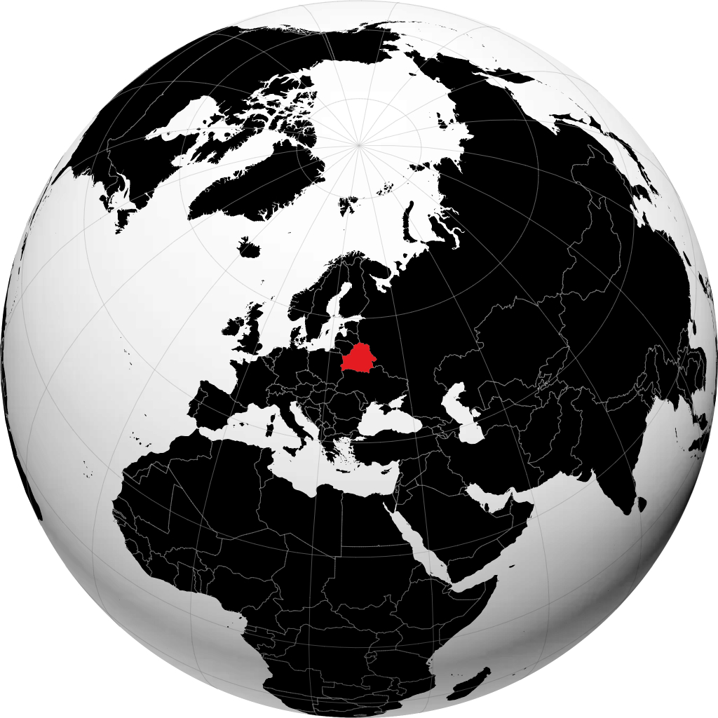 Weißrussland auf dem Globus