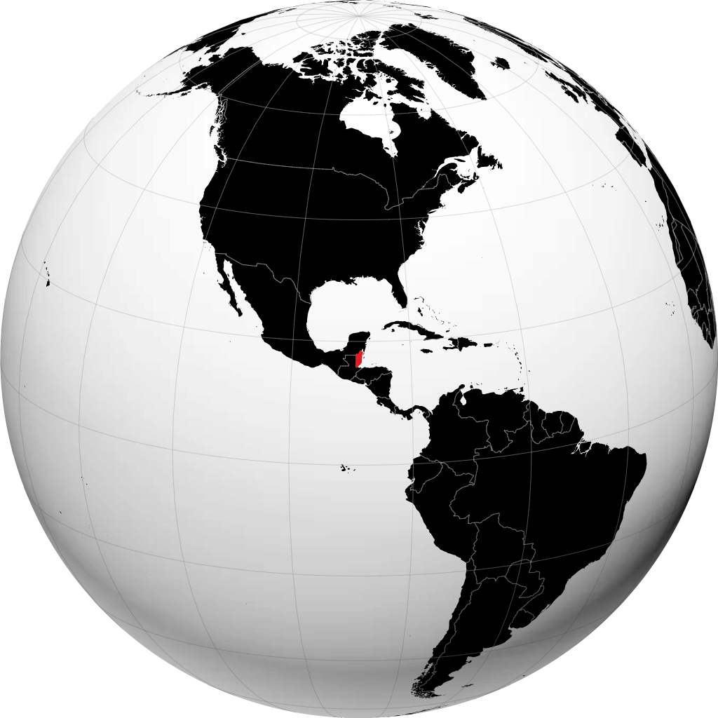 Belize auf dem Globus
