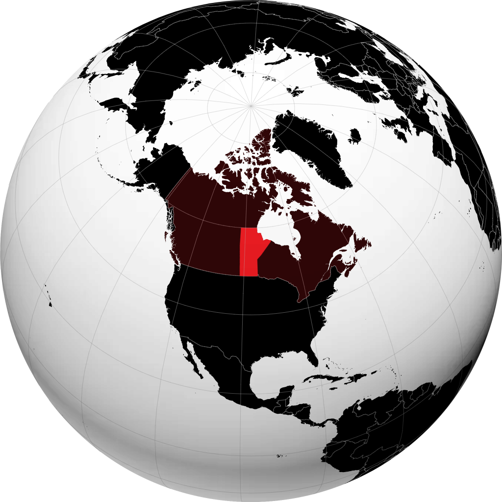 Manitoba auf dem Globus