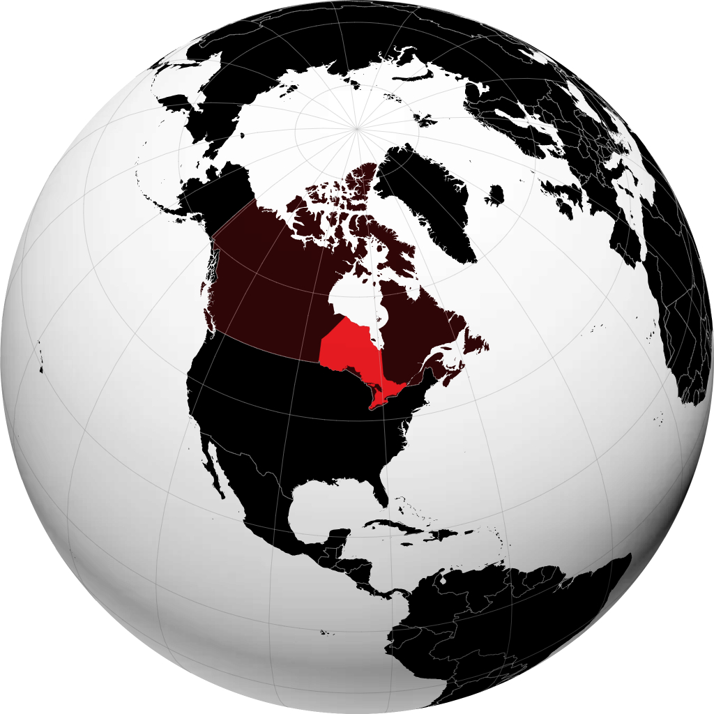 Ontario auf dem Globus
