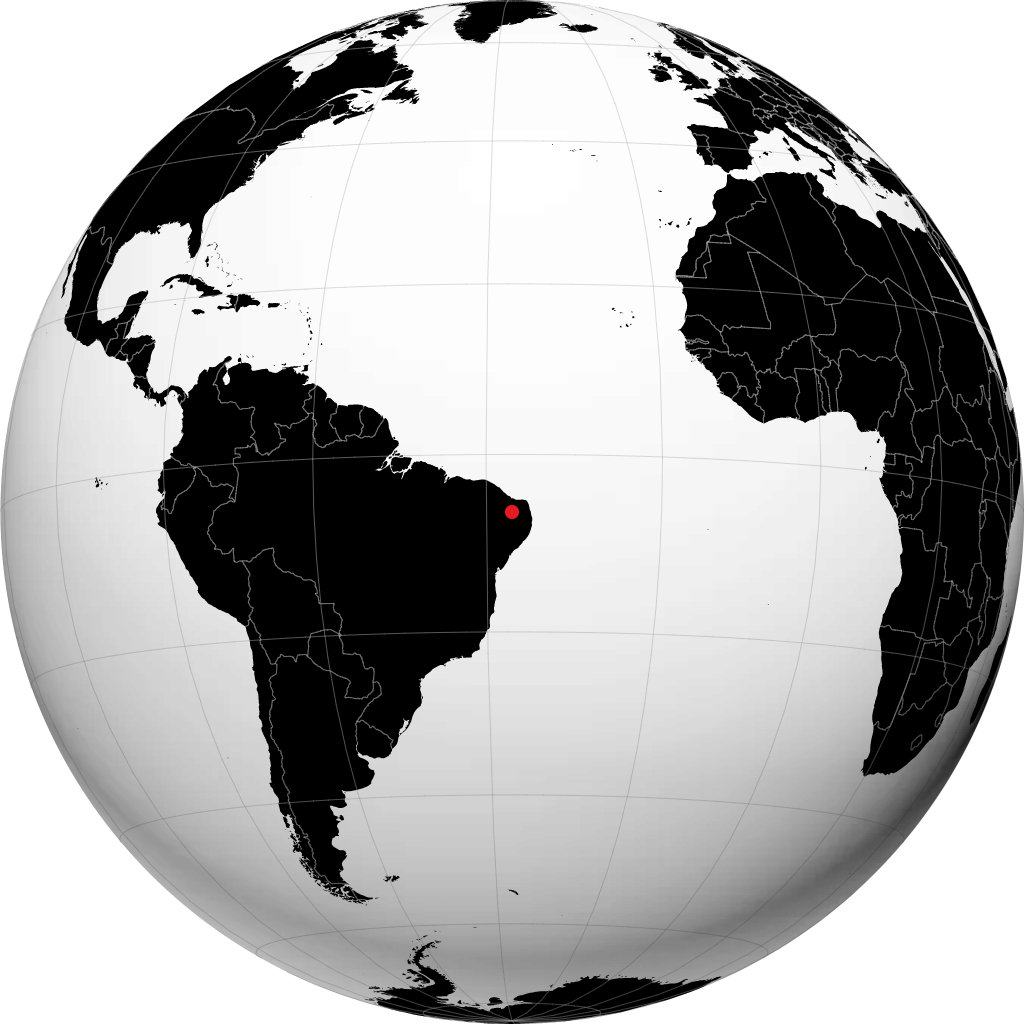 Caicó auf dem Globus