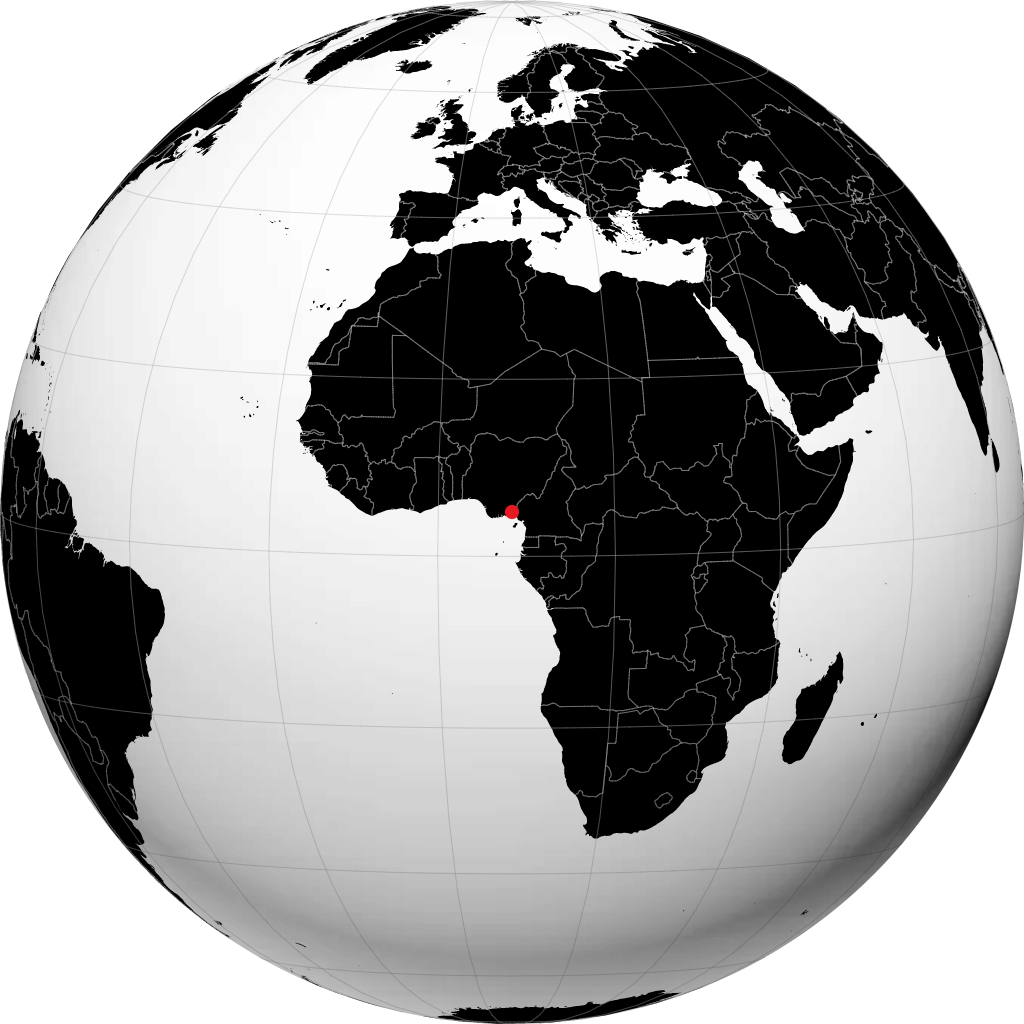 Calabar auf dem Globus