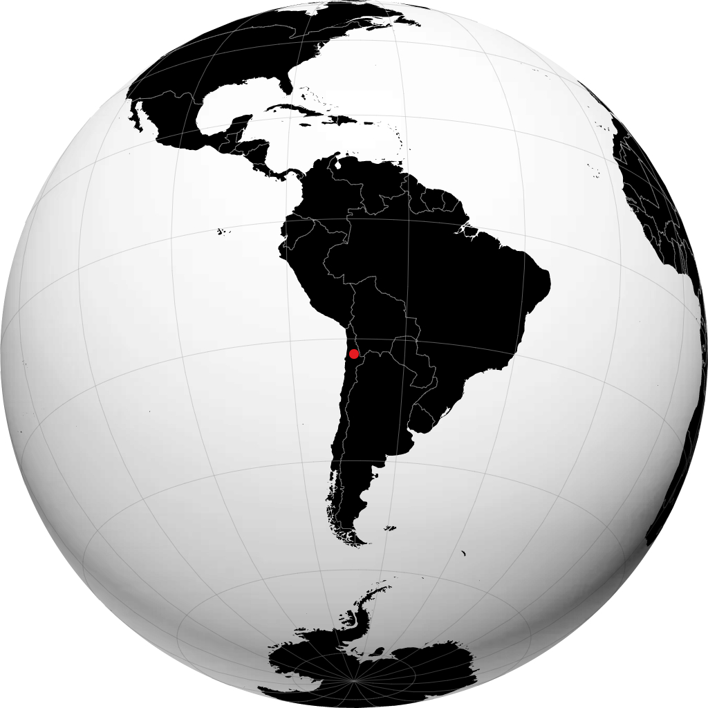 Calama auf dem Globus
