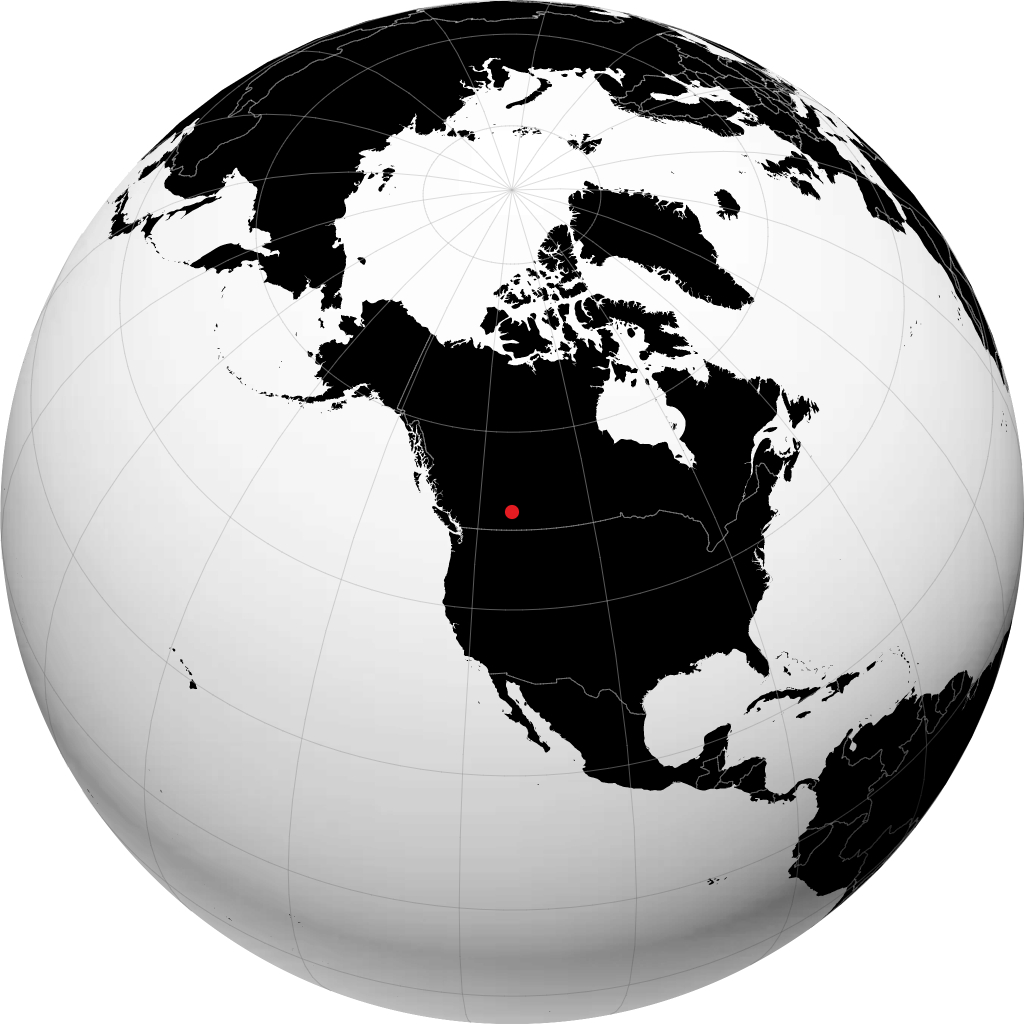 Calgary auf dem Globus