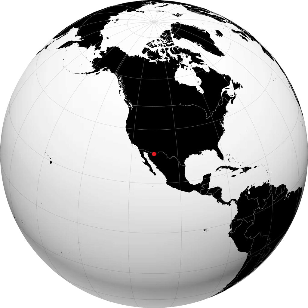 Cananea auf dem Globus