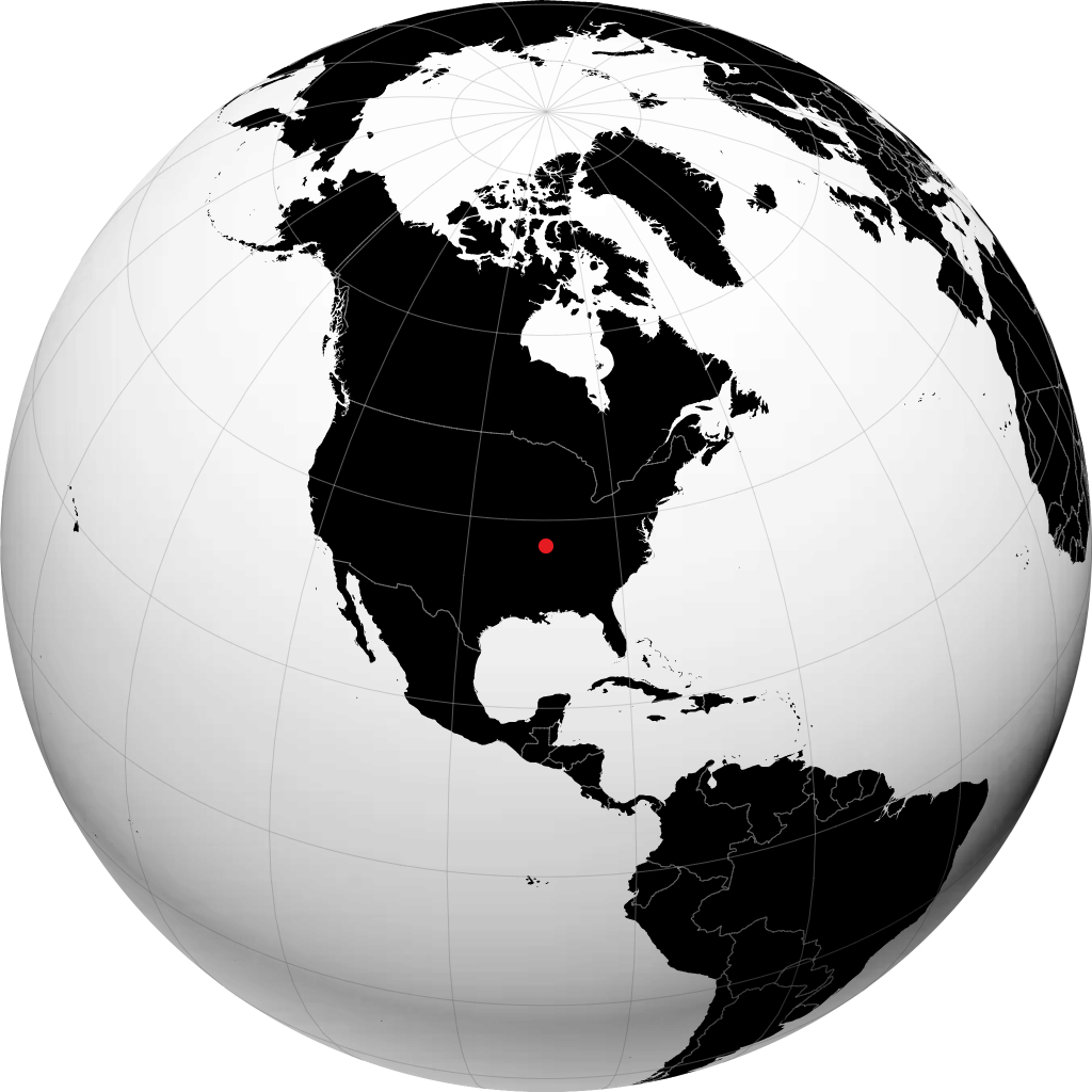 Cape Girardeau auf dem Globus