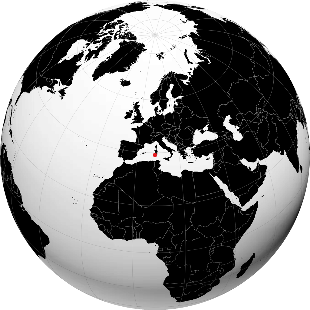 Carbonia auf dem Globus