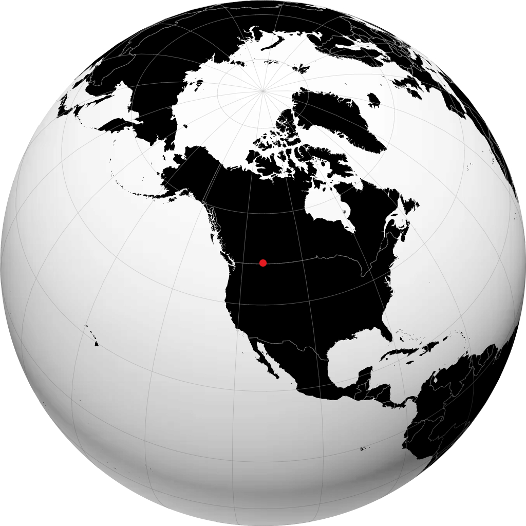 Cardston auf dem Globus