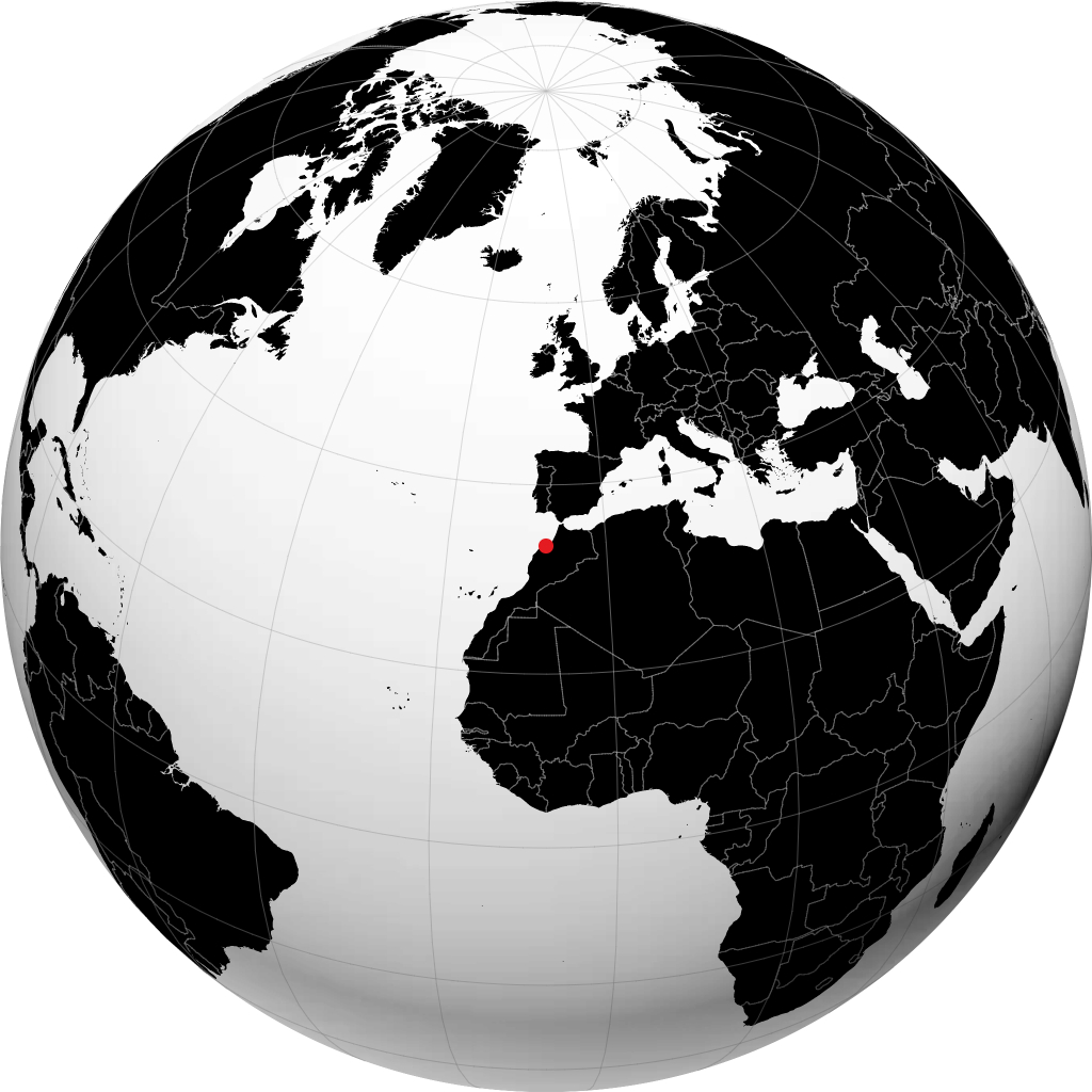 Casablanca auf dem Globus