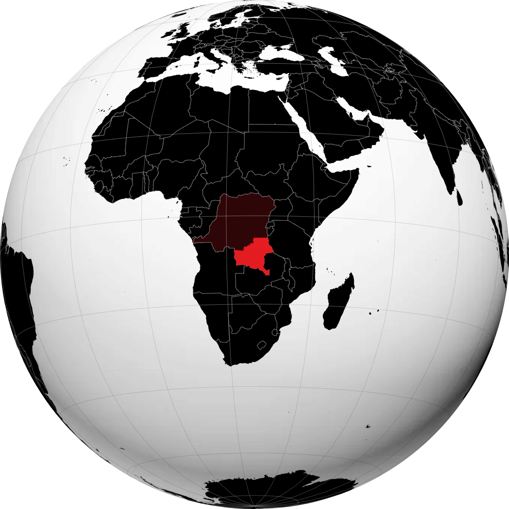 Provinz Katanga auf dem Globus