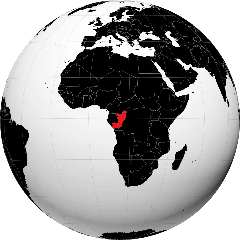 Kongo auf dem Globus