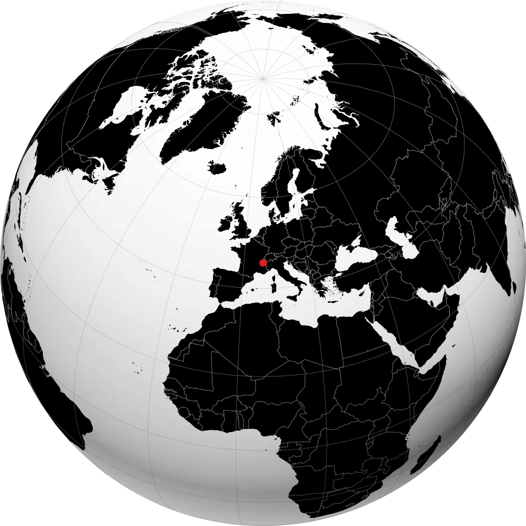 Chambéry auf dem Globus