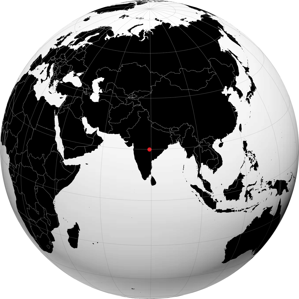 Chandrapur auf dem Globus