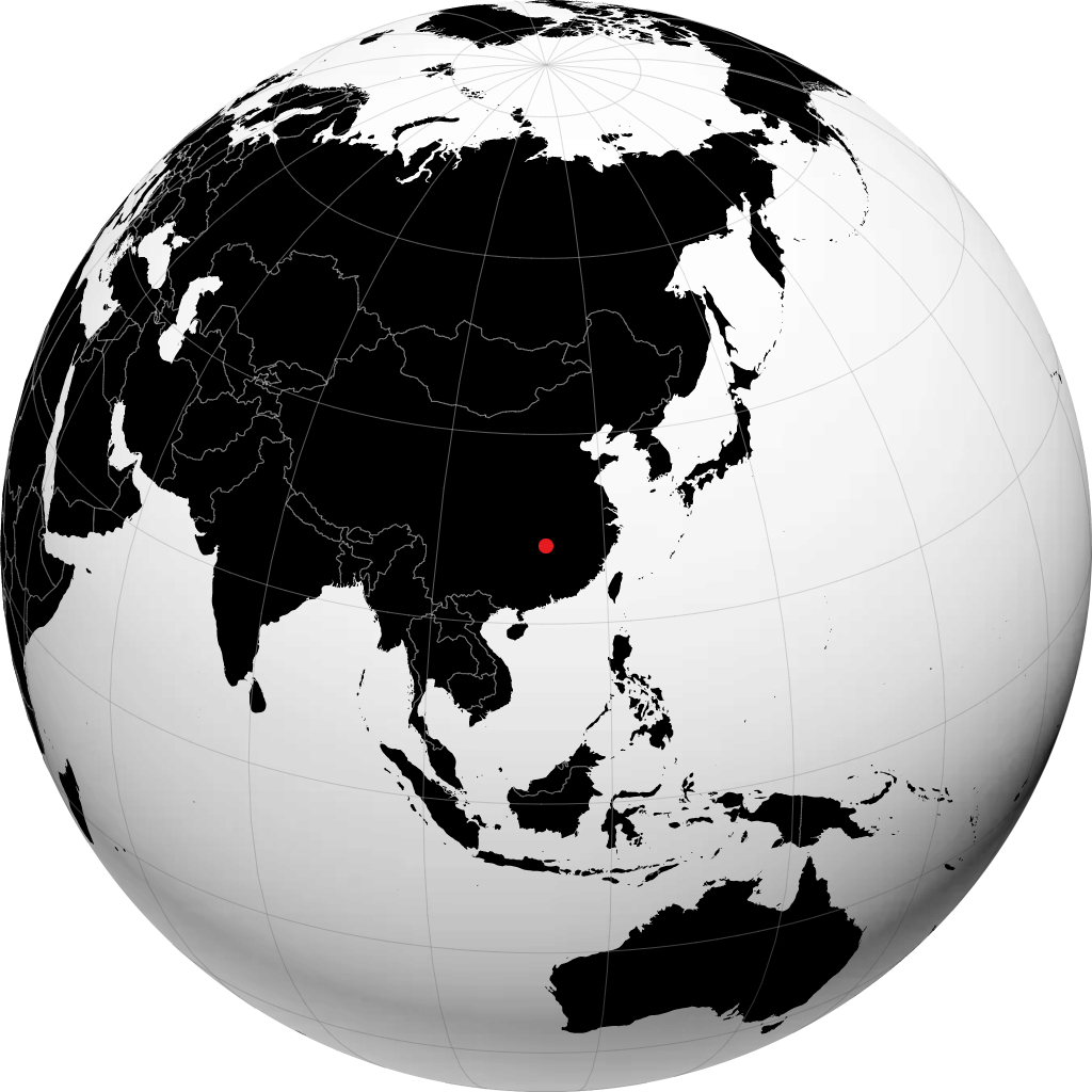 Changsha auf dem Globus