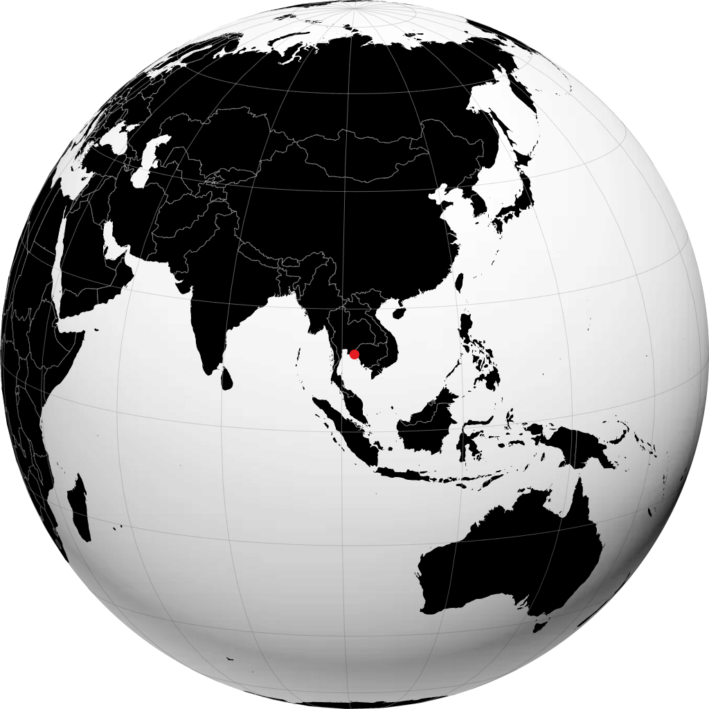 Chanthaburi auf dem Globus