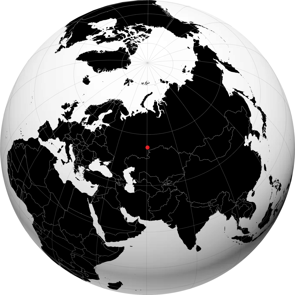 Tschebarkul auf dem Globus