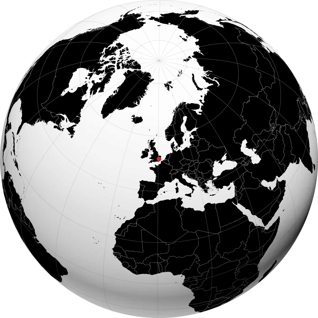 Chelmsford auf dem Globus