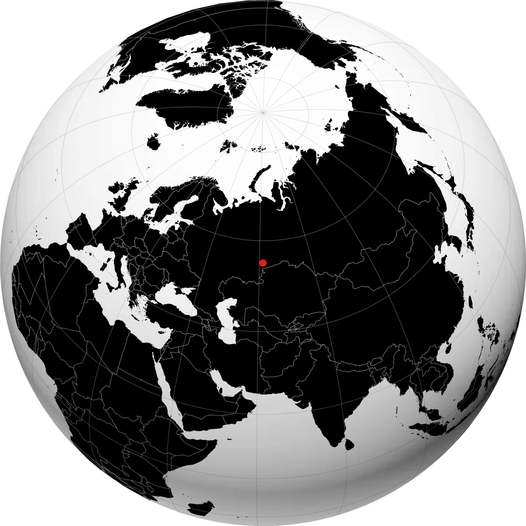 Tscheljabinsk auf dem Globus
