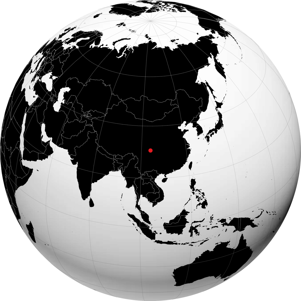 Chengdu auf dem Globus