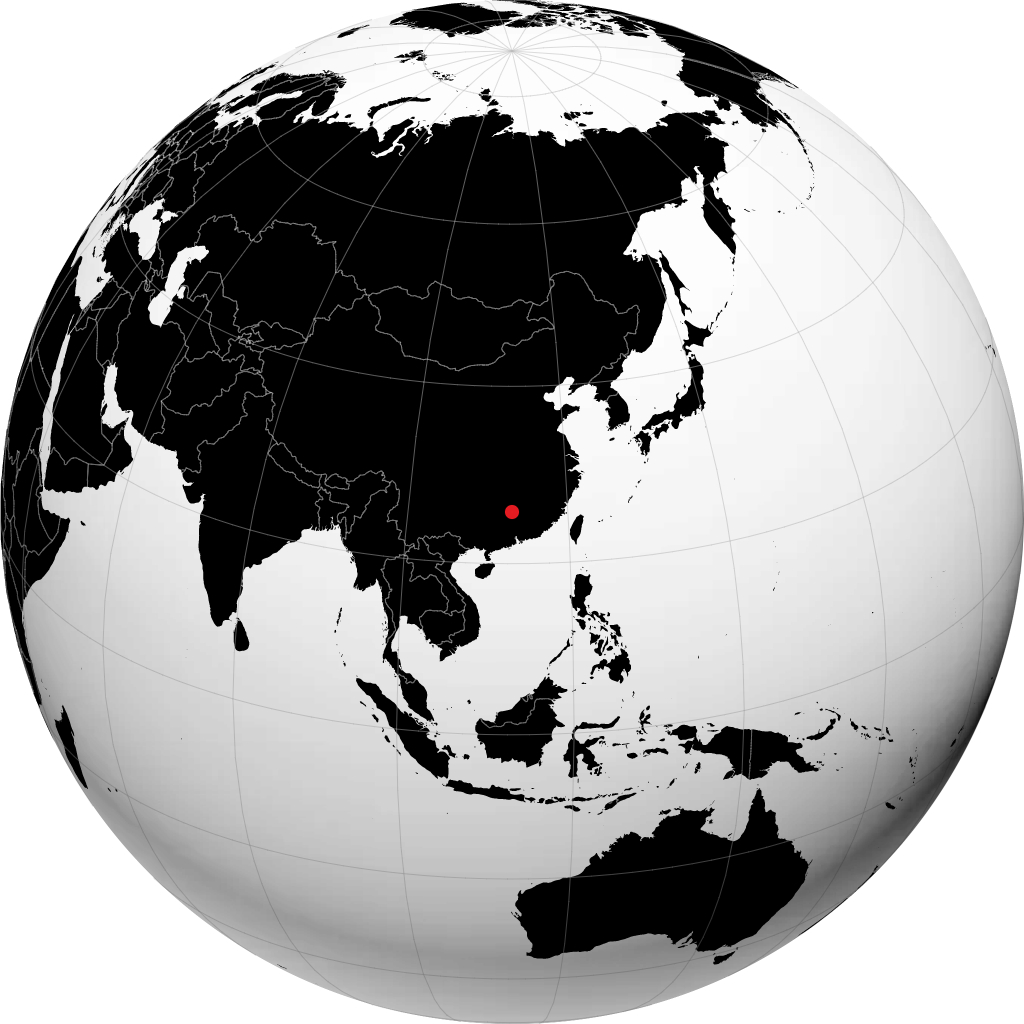 Chenzhou auf dem Globus