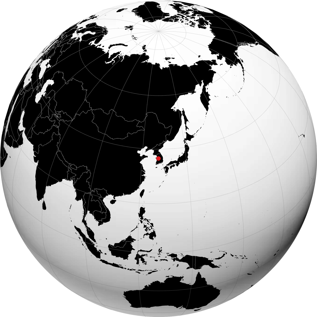 Cheongju auf dem Globus