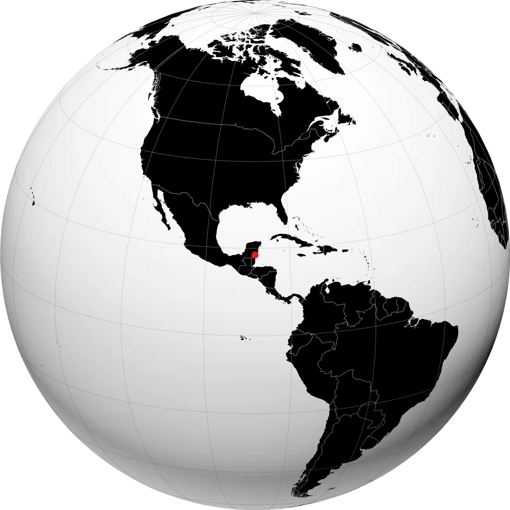 Chetumal auf dem Globus