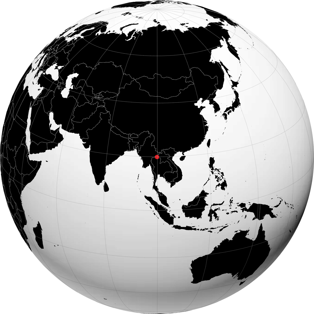 Chiang Rai auf dem Globus