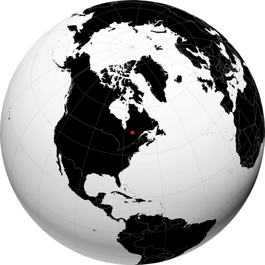 Chibougamau auf dem Globus