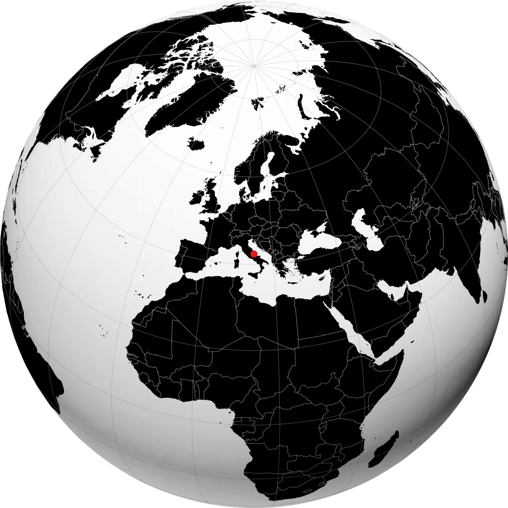 Chieti auf dem Globus