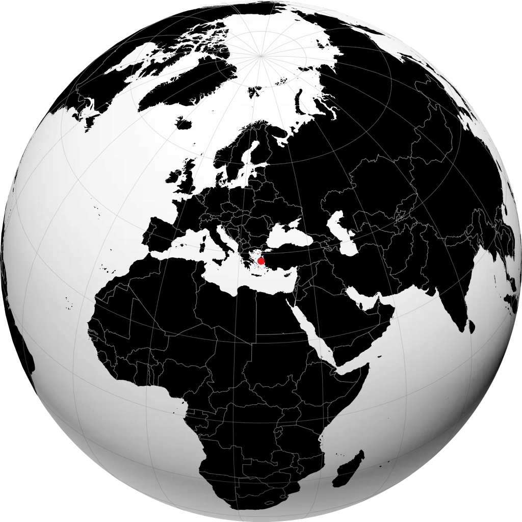 Chios auf dem Globus