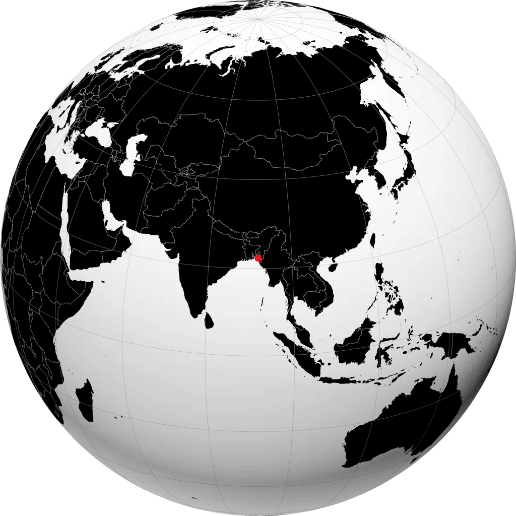 Chittagong auf dem Globus