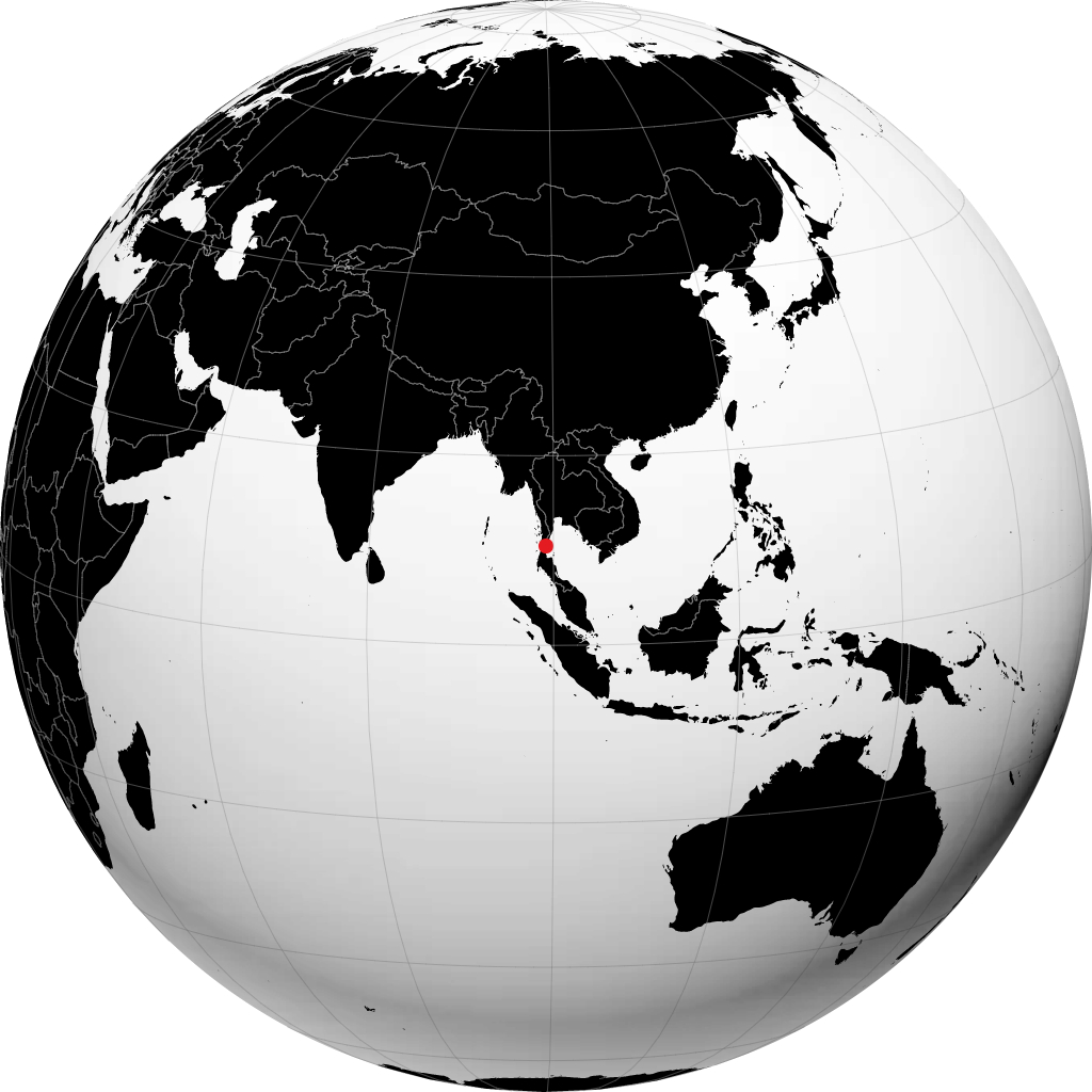 Chumphon auf dem Globus