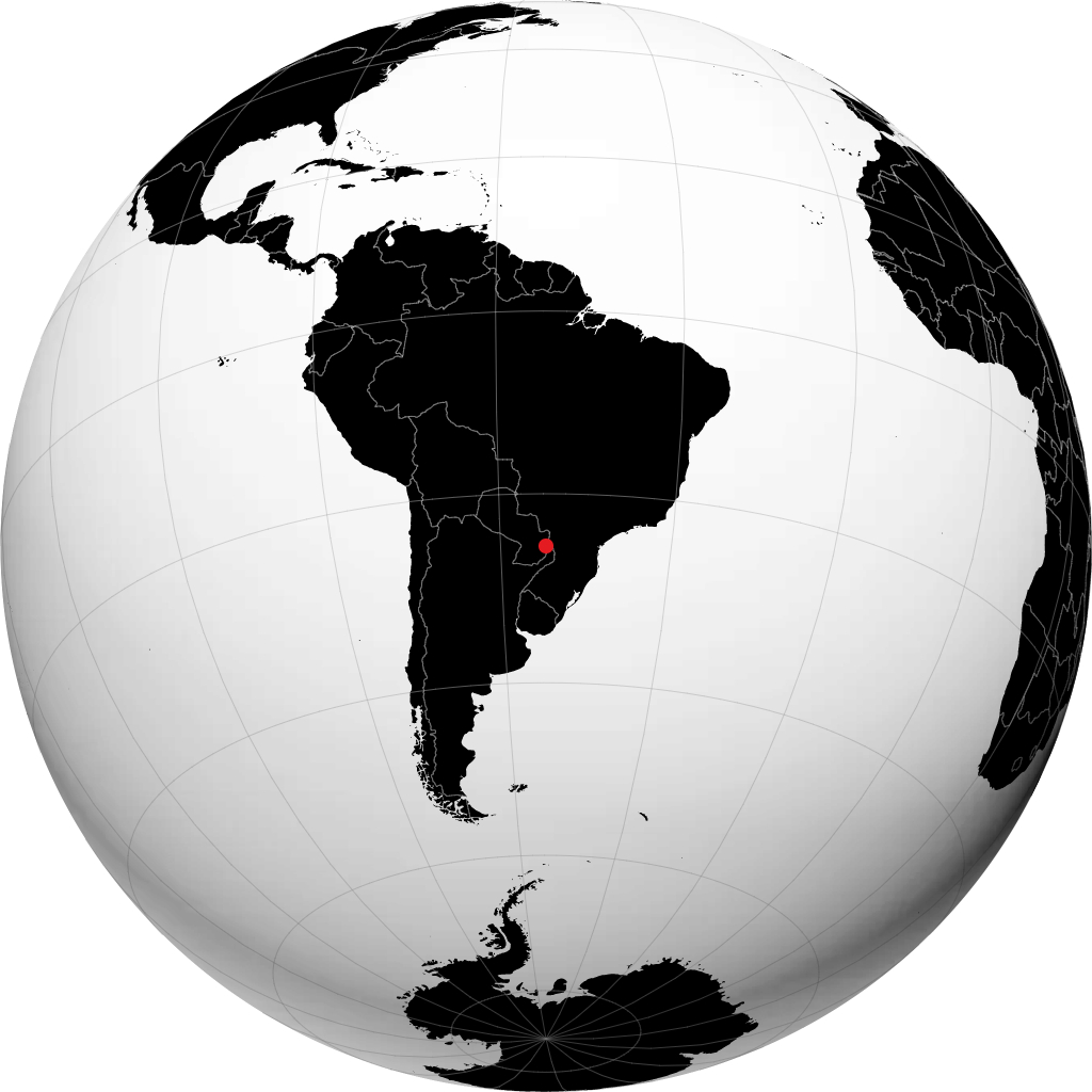 Ciudad del Este auf dem Globus