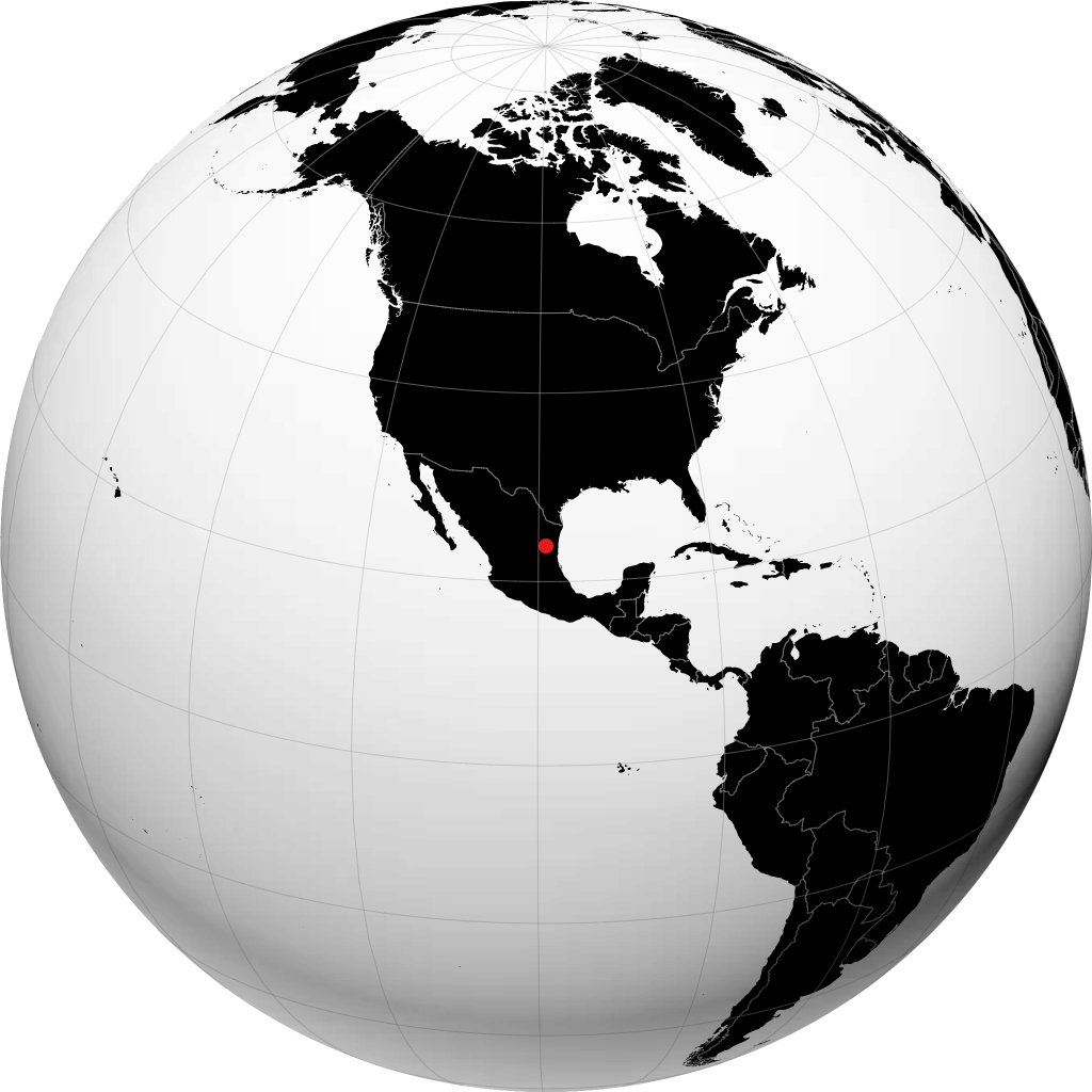 Ciudad Victoria auf dem Globus