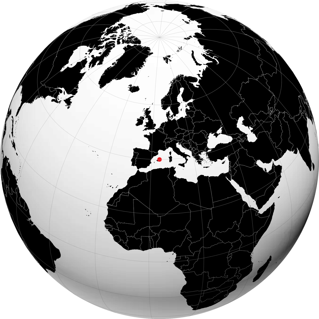 Ciutadella auf dem Globus